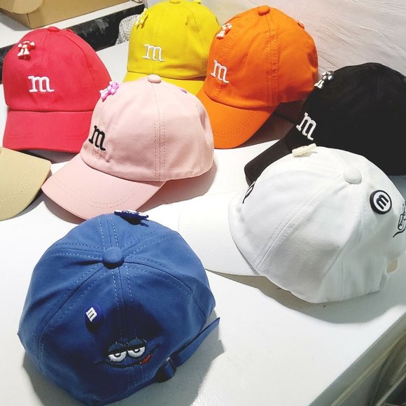 Boys&Girls "M" Caps With Cartoon Figures Eyes Embroidery Breathable Adjustable - Picture 4 of 12